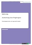 Auswertung eines Fragebogens (German Edition) by Sabrina Jung (2013-09-03)