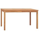 vidaXL Teak Massiv Garten Esstisch Gartentisch Holztisch Gartenmöbel Tisch Terrassentisch Balkontisch Massivholztisch Innen Außen 140x80x77