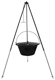 Gulaschkessel Gulaschtopf Set 30 Liter emailliert mit Deckel und Teleskop Dreibein 180 cm durch Kettenzug höhenverstellbar / Feuertopf – Suppentopf – Glühweintopf – Glühweinkessel – Eintopfk