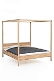 WOODLIVE DESIGN BY NATURE Himmelbett Sky, 140 x 200 cm Massivholzbett aus Kernbuche, geradliniges Bett aus massivem Holz, hochwertiges Doppelbett mit Himmel & Komforthöhe, N