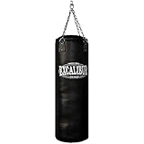 MAXXUS EXCALIBUR Boxsack PRO 120 - 4ft, Hängend, mit Halterung Drehwirbel, für Erwachsene, Gefüllt, Kunstleder, Schwarz - Punchingsäcke, Sandsack, Punching Bag, Muay Thai, MMA, Kickboxen, Kampfsp