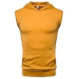 Hoodie Herren Sommer Ärmellos Regular Fit Shirt Herren Lauf Workout Fitness Einfarbig Sportshirt Mode Lässig Komfortabel All-Match Hoodie Herren Mit T