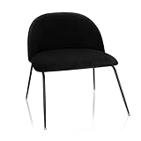hjh OFFICE 645053 Samt Stuhl VELVO Schwarz Polsterstuhl Besucherstuhl Sessel mit Metallbeine, bequem gepolstert,