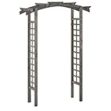 vidaXL Rosenbogen Pergola Gartenbogen Rankhilfe Rosenbögen Imprägniertes Kiefernholz Gartenbögen Rankgitter Garten Spalier 150x50x210cm Grau H