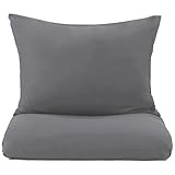 Bettwäsche Bettgarnitur Bettbezug 100% Baumwolle 155x220 135x200 200x200 200x220, Farbe:Silber, Grösse:4tlg. 155 x 220