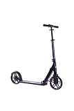 Rideoo Premium City Scooter, Adjustable Height, with Suspension Quick Release Folding System with 200 mm, Solid Polyurethane Wheels, Starry Nig