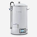 Klarstein Bierbrauset, Bierbrauanlage, Maischekessel zum Bier Brauen, Bier-Selbstbrauset, Selber Bier Brauen Set, Braukessel, Umwälzpumpe, Touch-Panel, Gärbehälter 30 Liter, 2500 W, Edelstahl, Silb