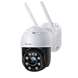 PTZ Überwachungskamera Aussen WLAN, Ctronics Dome IP Kamera Outdoor 1080P, Intelligente Menschliche Erkennung, Automatische Verfolgung, 30m Farbe Nachtsicht, 2-Wege-Audio, SD-Kartenslot, Weiß