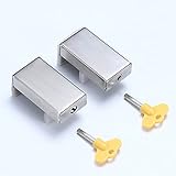 Spotact 2 Pack Schiebefenster Keilbegrenzerschloss mit Schlüssel Sicherheitsverstellbarer Schiebetürrahmenbegrenzer Aluminiumlegierung Diebstahlschutz für Sicherheit Kindern Heimbüro S