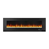 Amazon Basics – Elektrischer Kamin und Heizgerät, 152 cm, zur Wandmontage, LED, mehrfarbig, 3D-Design, mit Fernbedienung, 1300 W