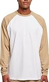Urban Classics Men's Organic Oversized Raglan Longsleeve T-Shirt, White/unionbeige, L