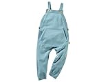 Bio Baby und Kinder Latzhose 100% Bio-Baumwolle (kbA) GOTS zertifiziert, Blau Melange, 86/92