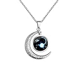 LEJAHAO Sternzeichen Steinbock Kette Damen Herren mit Charms Anhänger Sternbilder Mond Stern Rapper Luna Modeschmuck Halskette Simple Hip Hop Medallion Zodia Necklace Ketten für Männer Jungen W