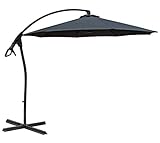 habeig WASSERDICHT Ampelschirm 3m Anthrazit durch PVC Schirm 300cm Sonnenschirm Mark
