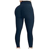 HFStorry Damen High Waist Leggings Sexy Jacquard Bubble Hips Sport Fitness Laufen Yogahose Shape Leggings Capri Leggings Yoga Gym Reitleggings Stretch H