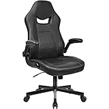 BASETBL Bürostuhl Racing Stuhl ergonomischer Schreibtischstuhl mit hoher Rückenlehne und hochklappbarer Armlehne höhenverstellbarer 150KG Belastung Schwarz…