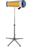 NORVECO Elektrischer Infrarot-Heizstrahler mit Standfuß und Fernbedienung | 1800 Watt, IP44, Timer | Infrarotheizung Terrasse, Terrassenheizstrahler, Terrassenheizstrahler | Outdoor, Winterg