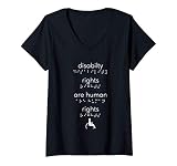 Damen Behindertenrechte sind menschenrechtsbewusst behindert T-Shirt mit V