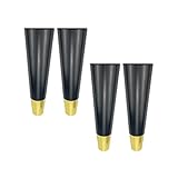 Massivholz Möbelfüße Ersatz Tischbeine Möbelbeine,für Sofa Bett Schrank Couch Stuhl,mit Montageplatten & Schrauben Schwarz 4 Stück (15cm)