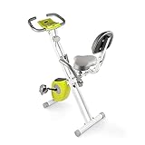 bigzzia Heimtrainer, Fitness Bike mit Handpulssensoren/ Widerstand/LCD Display/Rückenlehne, Klappbar Fahrrad Hometrainer bis 100 kg für Zuhause, Sportler und S