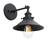 Phansthy Schwarz Farbe Vintage Industrial Metal Wandbeleuchtung Edison-Lampe Retro Wandlampe Shade Loft Coffee Bar W