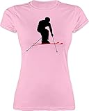 Snowboard, Ski und mehr - Skifahren Urlaub - XL - Rosa - Skispringen - L191 - Tailliertes Tshirt für Damen und Frauen T-S