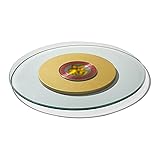 Plattenspieler aus gehärtetem Glas, leise Glatte Lager 70 / 80cm Lazy Susan transparenter Plattenteller, runder Tischp