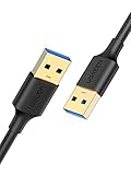 UGREEN USB Kabel 3.0 Super Speed Kabel A Stecker auf A Stecker USB Verbindungskabel kompatibel mit Drucker, Modems, Festplatten, Kameras usw. (1m)