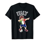 Dabbing Fußball Junge mit Italien Trikot Italy Kinder T-S