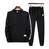 SMDMM Sportsuit Männer Sets Herbst-Winter-Lange Hülsehoodies Fitnessanzug für Herren Casual Pants (Color : Black, Size : XXL)