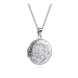 PiercingJak Foto Halskette Medaillon zum öffnen Edelstahl Amulett Blume Vintage Schmuck Damen Herren Kette mit Anhäng