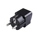 AC 250v 10a Europäischer Stecker European Power Universal Ru Es American Conversion European Power Plug Converter Socket Geeignet für uns, Eu(schwarz)