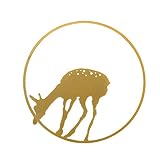 COMY Wanddeko Metall 3D Wandschmuck Wanddeko Wandverzierung Dekoration Gold Hirsch Garten ​Wohnzimmer Schlafzimmer Esszimmer Wohnkultur,D