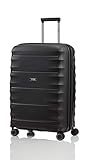 TITAN 4-Rad Koffer Größe M erweiterbar mit TSA Schloss, Gepäck Serie HIGHLIGHT: Leichte Hartschalen Trolleys im Carbon Look, 842405-01, 67 cm, 73 Liter (erweiterbar auf 79 Liter), black (schwarz)