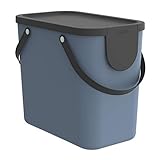 Rotho Albula Aufbewahrungsbox Deckel, Kunststoff (PP recycelt), blau/anthrazit, 25l, (40 x 23,5 x 34 cm)