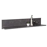 RICOO Wandregal (WM052-BG) 98 x 19 x 19 cm Holzregal Grau Bücherregal Organizer Bücherschrank Wandboard Pflanzenregal W