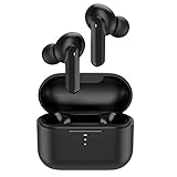 QCY T10 Bluetooth Kopfhörer In-Ear 5.0, 21 Stunden Akkulaufzeit, USB-C, Wireless kabellos TWS für iPhone Samsung Huawei, IPX5 wasserdicht und integriertes Noise Cancelling ANC Mikrofon (Schwarz)