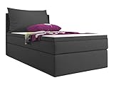 trendteam Boxspringbett Bellante 5-Gang Bonell-Federkern, 7-Zonen Taschenfederkern, inkl. 4 cm Topper + Kissen, Stoff Anthrazit, 100 x 200