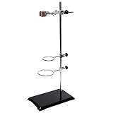 WISAMIC Labor Ständer Halter Labor Metall Griff Unterstützung Laborstativ - Lab Ständer (8x5 Zoll)，Stab (20 Zoll H)，Klemmen und Muffen (2.16/2.56 Zoll Dia) für Chemie Physikalische Exp