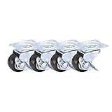 LHSJYG Office Chair Wheels,BüRostuhl Rollen 4. STCK Möbelrollen Räder Weiche Gummi Caster Silber Rollelrad für Plattformwagen Stuhl Haushaltsberechtigungsstuhl (Color : Black B, Size : 1.5 Inch)