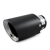 Auspuffblende Auspuff Universell Schalldampf Endrohr Endrohrblenden Blende Sport Edelstahl bis 55mm Schwarz AutoHobby