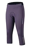 Santic Damen 3/4 Radhose Radsportshorts Gepolstert Fahrradhose Frauen Radsport-Leggings Tights Sitzpolster Elastische Schnell Trocknend Atmungsak