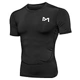 MEETYOO Kompressionsshirt Herren, Laufshirt Kurzarm Funktionsshirt Atmungsaktiv Sportshirt Männer T-Shirt für Running Jogging Fitness Gy