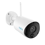 Reolink Akku Überwachungskamera Aussen Argus Eco Kabellose WLAN IP Kamera, 1080p HD, mit SD-Kartenslot(bis zu 128GB), PIR-Bewegungsmelder, Zeitraffer, 2,4Ghz WLAN, IR-Nachtsicht, 2-Weg