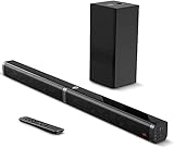 Soundbar mit Subwoofer 2.1 Kanal, 4K Ultra HD-Soundbar 100W 32 Inch mit 5 EQ-Modi Bluetooth 5.0 unterstützt Optisch, AUX, USB, SD Karte für Heimkino—Tapio V