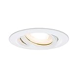 Paulmann 92897 Nova LED Einbauleuchte schwenkbar rund 7W Spot IP65 strahlwassergeschützt GU10 Leuchtmittel Weiß Einb