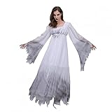 SHIZUANYUE Halloween Kostüm Damen Maxi Kleider Frauen Hexe Cosplay Horror-Vampir Party Vintage Hausfrau Abend Abschlussball Dress Mittelalter Kleider Gothic Langer Umhang Lolita Retro Steampunk