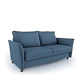 place to be. Schlafsofa 160 cm breit 3 Sitzer Sofa mit Schlaffunktion ausklappbar Bettsofa Gästebett Blau B