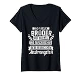 Damen Schwester Bruder Geschwister Geschenk T-Shirt mit V