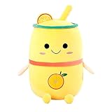 Süßes Milchtee-Tasse-Kissen, Cartoon-Frucht-Milch-Teetasse-Plüschtier Mit Strohhalm, Weich Und Süß, Plüschtier-Geschenk Für Jungen Und M